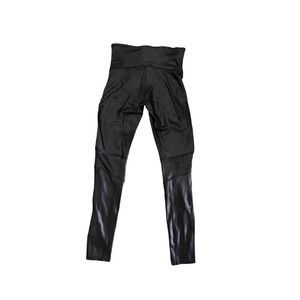 Spanx faux leather finish tapers ankle long leggings size L